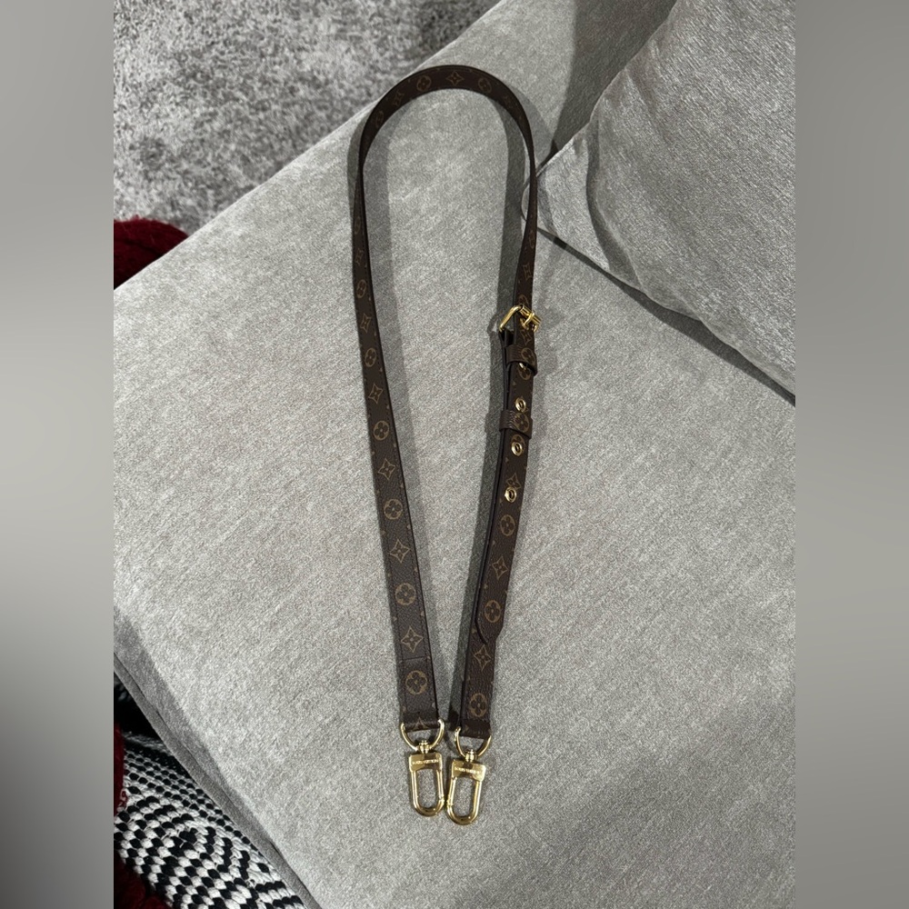 Louis Vuitton Brown Monogram Strap with Gold Accents